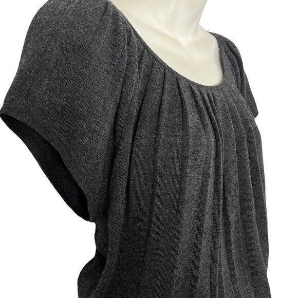 Ann Taylor Loft Womens Gray Wool Blend Pleated Blouson Sweater Dress Knit sz M - Picture 6 of 16